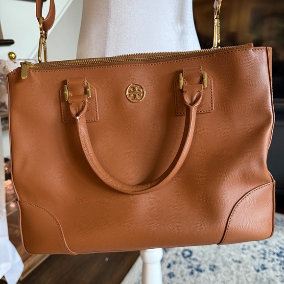 Tory Burch Women's Robinson Double-Zip Leather Tote - Picture 1 of 16